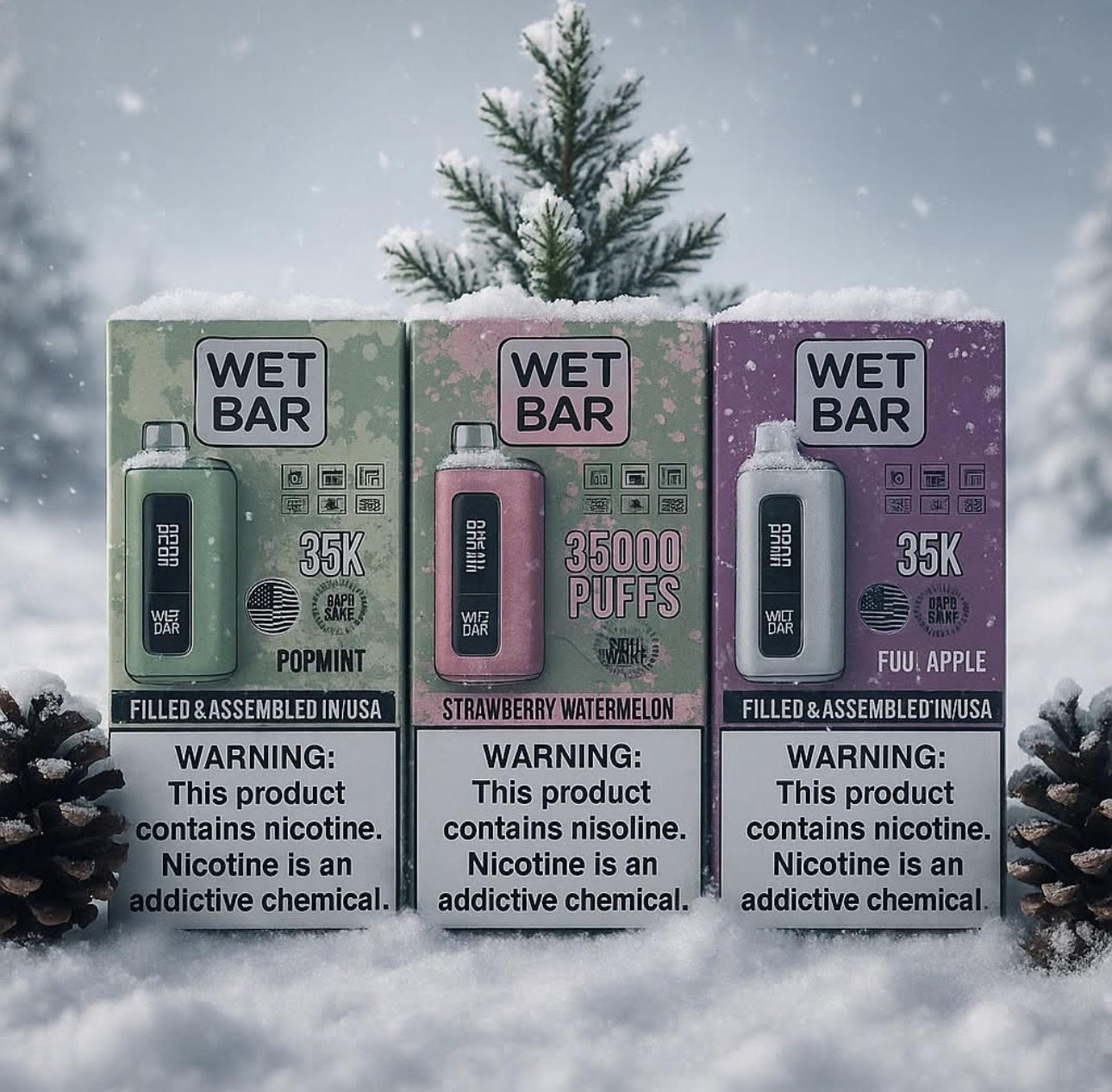 Vape devices on display